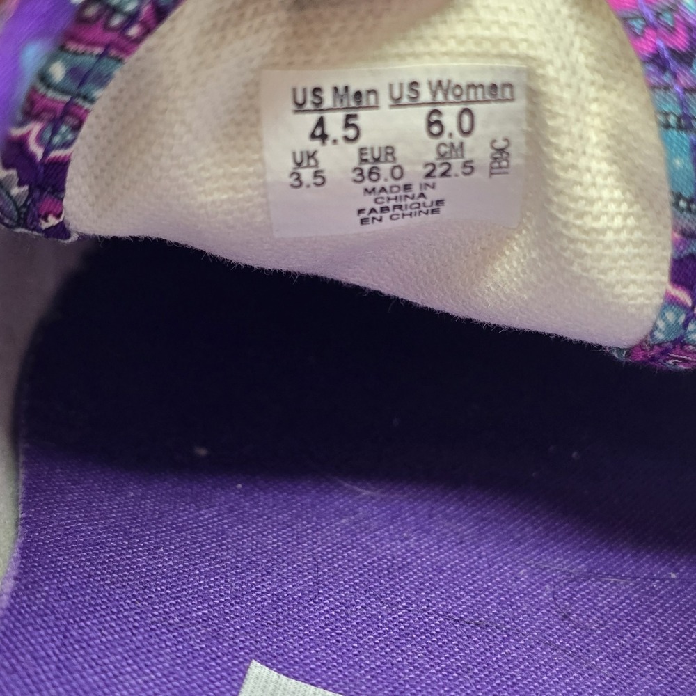 Vans Authentic Purple Paisley Canvas Low Top Sneakers Womens 6 Mens 4.5 - Picture 16 of 16